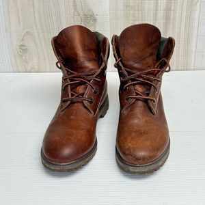 Timberland Green Leather Collar Nubuck Boots Women’s Size  6